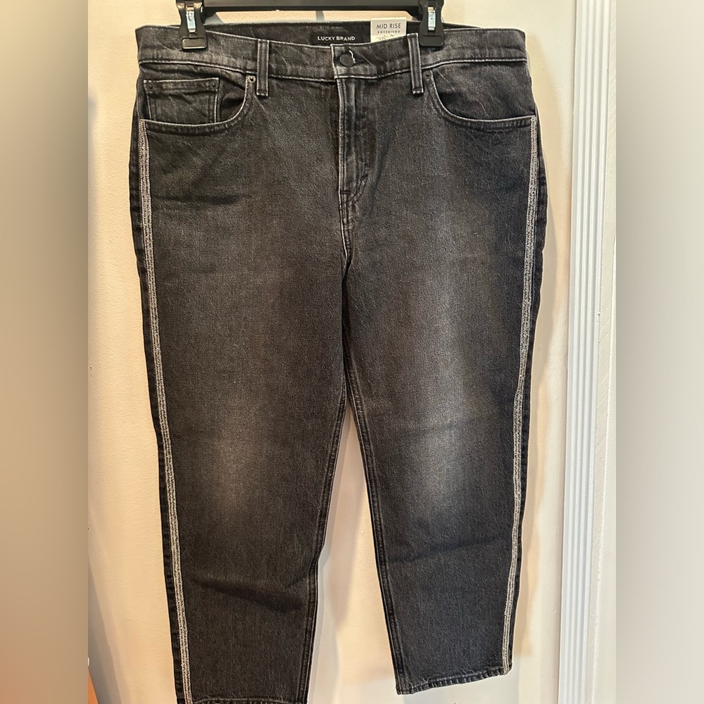 Lucky Brand Sienna Style Boyfriend Jeans, Size 12, Black wash, New with Tags.